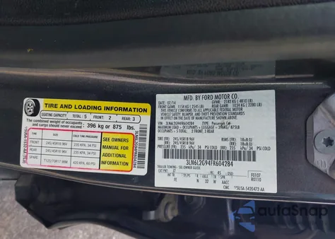 2015 Lincoln Mkz z USA, uszkodzony, nr VIN 3LN6L2G94FR604284